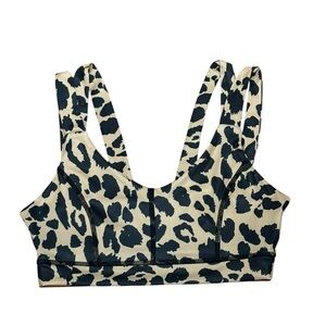 Forever 21 Leopard Print Sports Bra - Black and Tan, Size M, NWOT